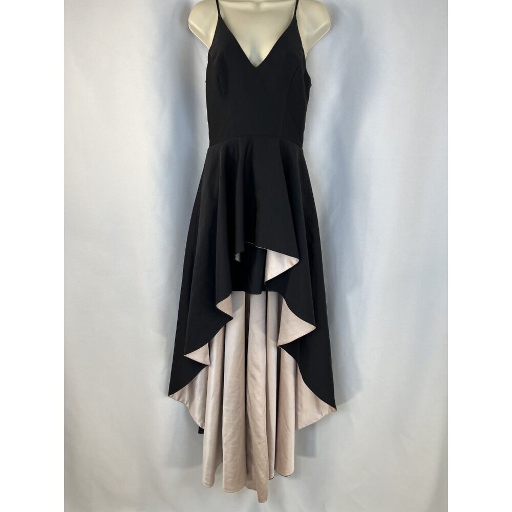 Nha Khanh Black Soft Pink Hi-Lo Formal Gown $890 - Picture 4 of 16